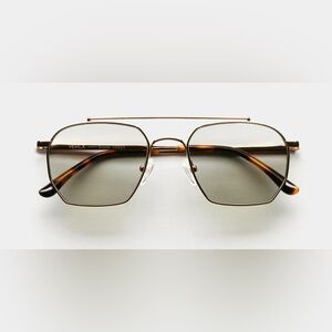 Vehla Bowie Gold Graphite Aviator Metal Sunglasses